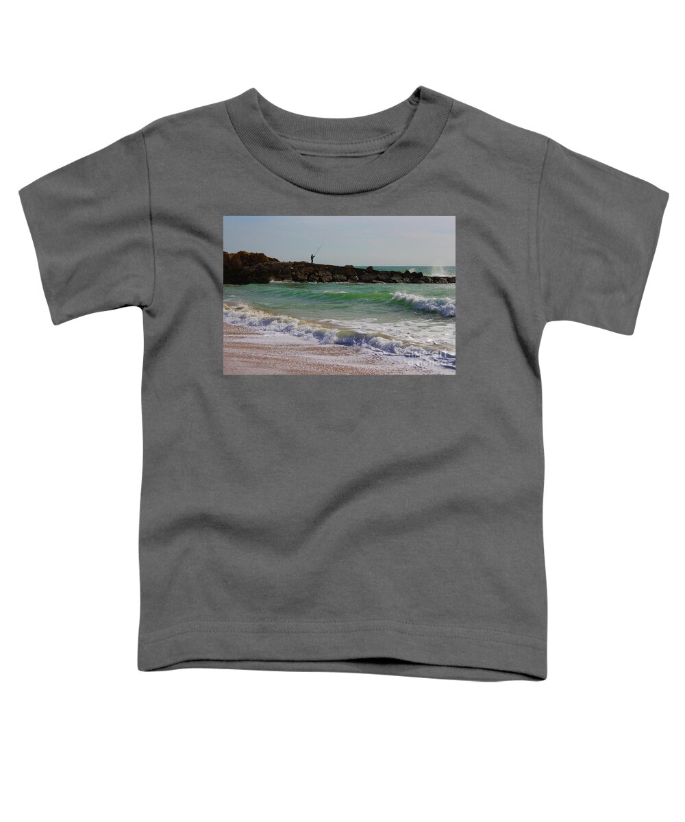 Beach Toddler T-Shirt featuring the photograph Beachcaster Portugal by Eddie Barron