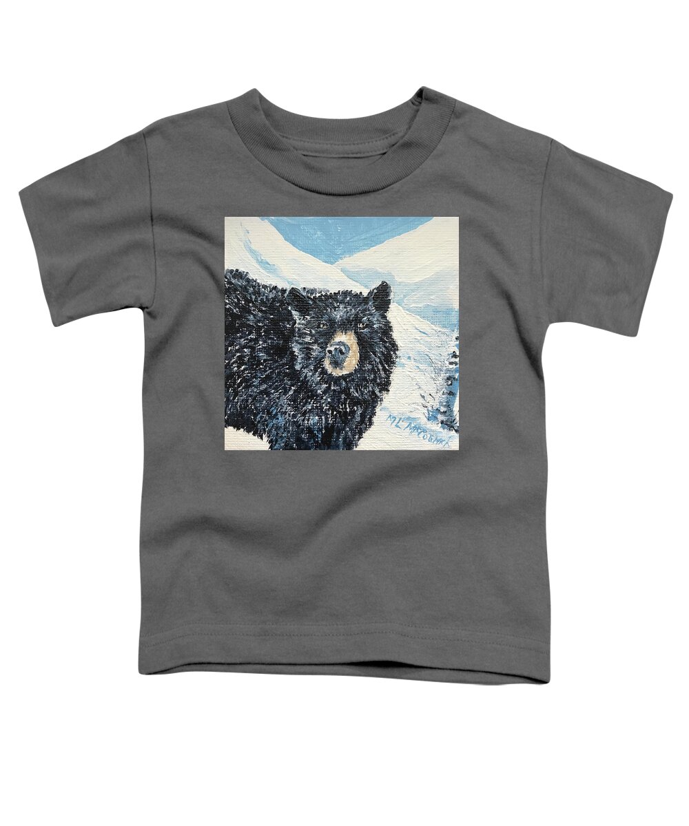 Bear Toddler T-Shirt featuring the painting Bear of the Tetons by ML McCormick