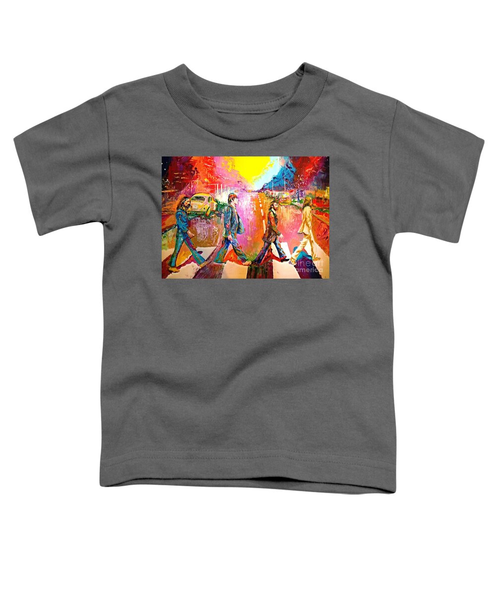 Impressionistice Version Toddler T-Shirt featuring the painting Beatles Abbey Road by Leland Castro