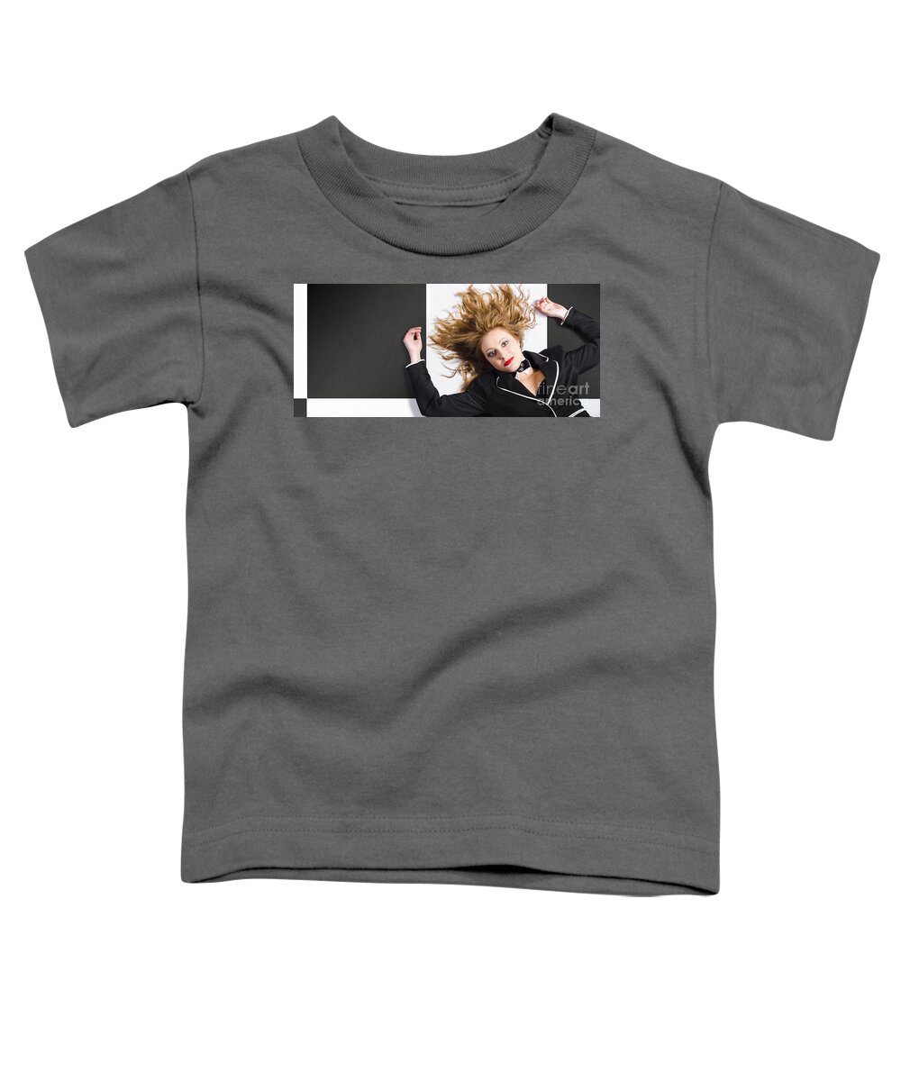 Hairstyle Toddler T-Shirt featuring the photograph Beautiful blond girl with healthy long hair by Jorgo Photography