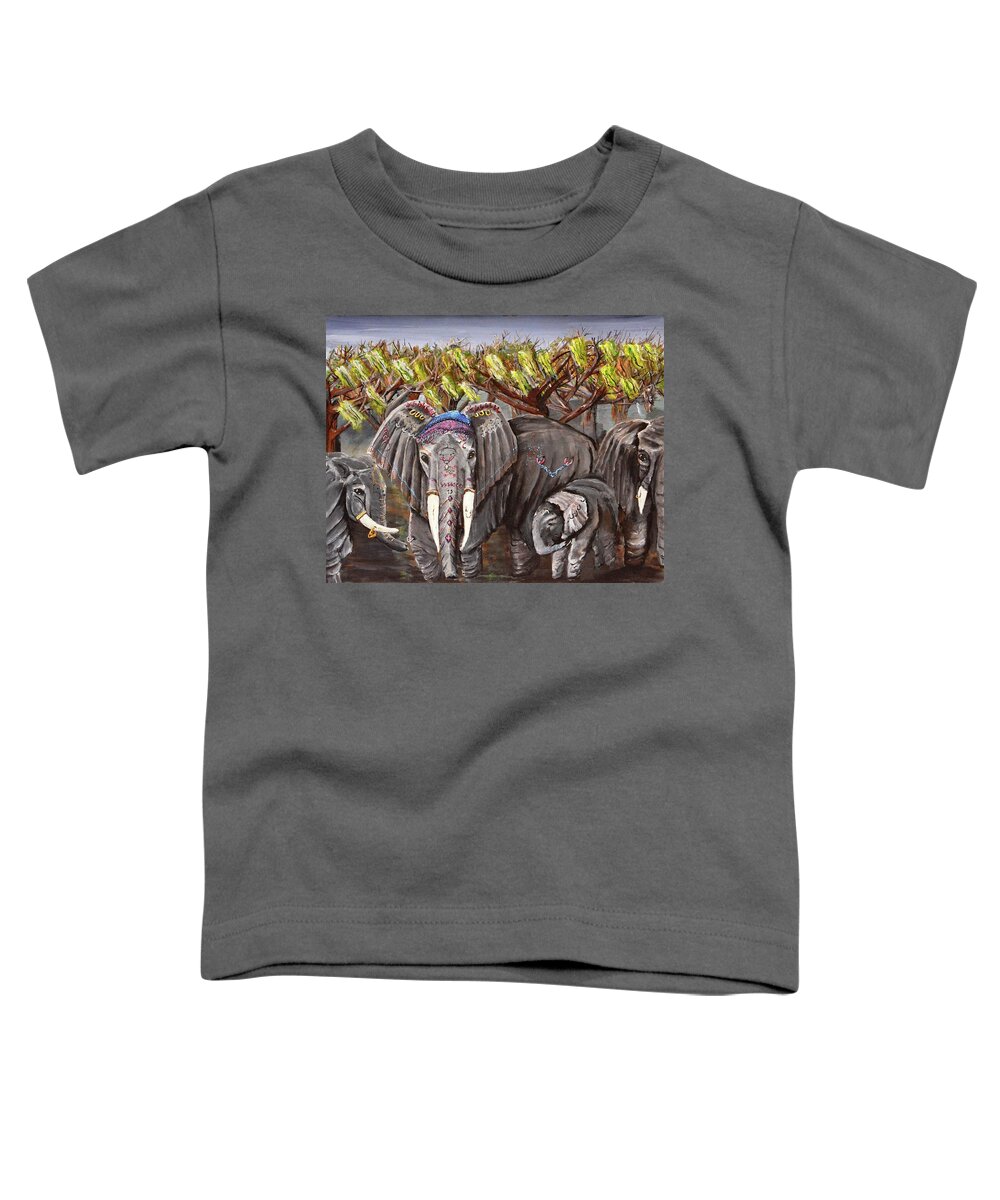 Jewelery Toddler T-Shirt featuring the painting Beautiful Giants by Medea Ioseliani