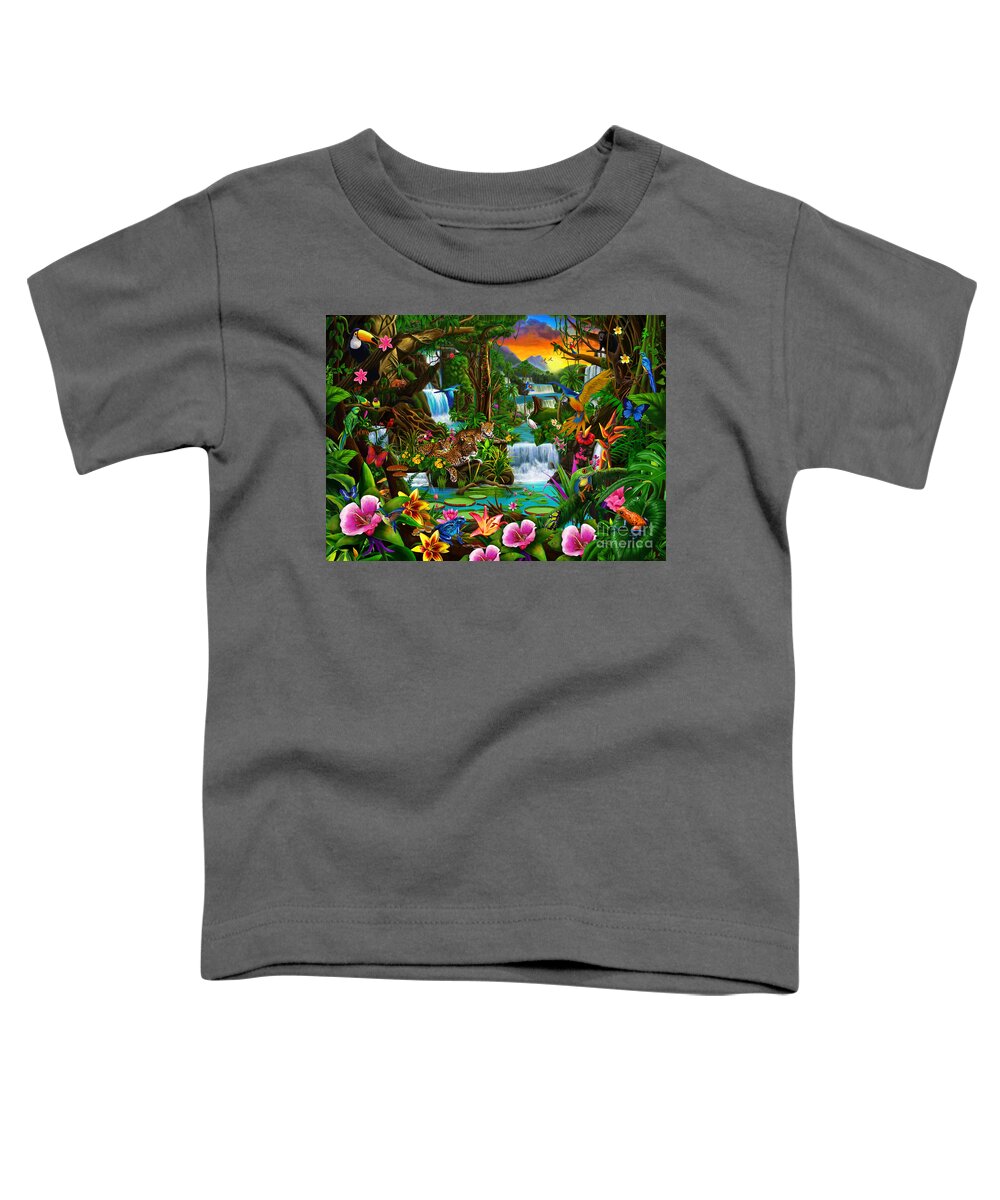 Jungle Toddler T-Shirt featuring the digital art Beautiful Rainforest by MGL Meiklejohn Graphics Licensing