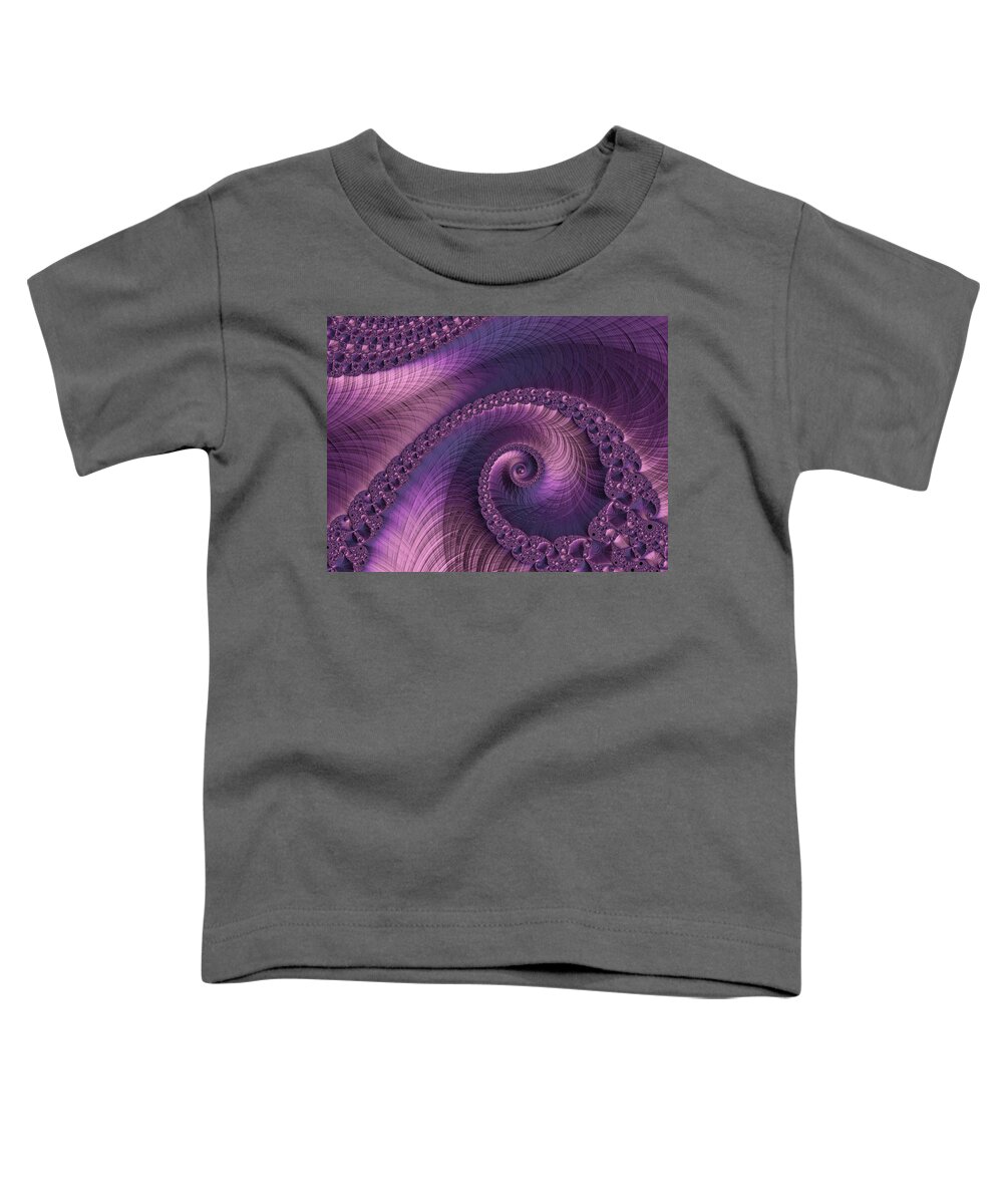 Plum Purple Fractal Toddler T-Shirt featuring the digital art Beauty of Sorrow by Susan Maxwell Schmidt
