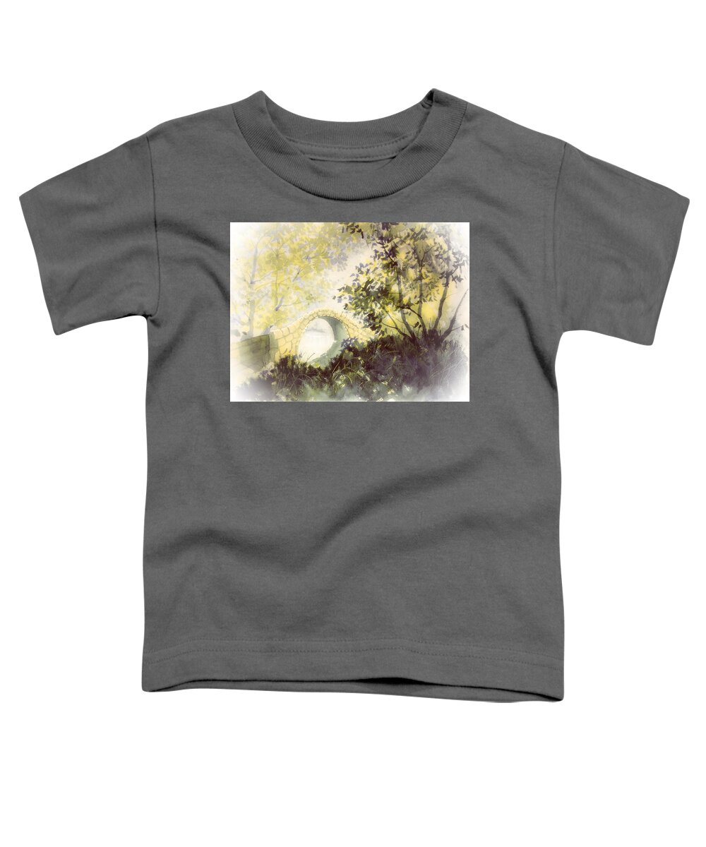 Glenn Marshall Artist Toddler T-Shirt featuring the painting Beggar's Bridge Vignette by Glenn Marshall