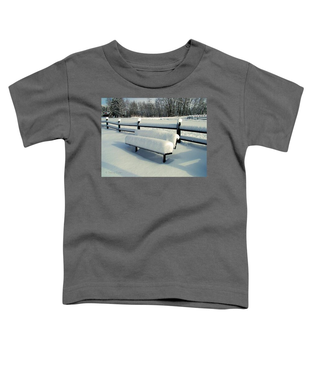 Winter Toddler T-Shirt featuring the photograph Benched by Tracey Vivar