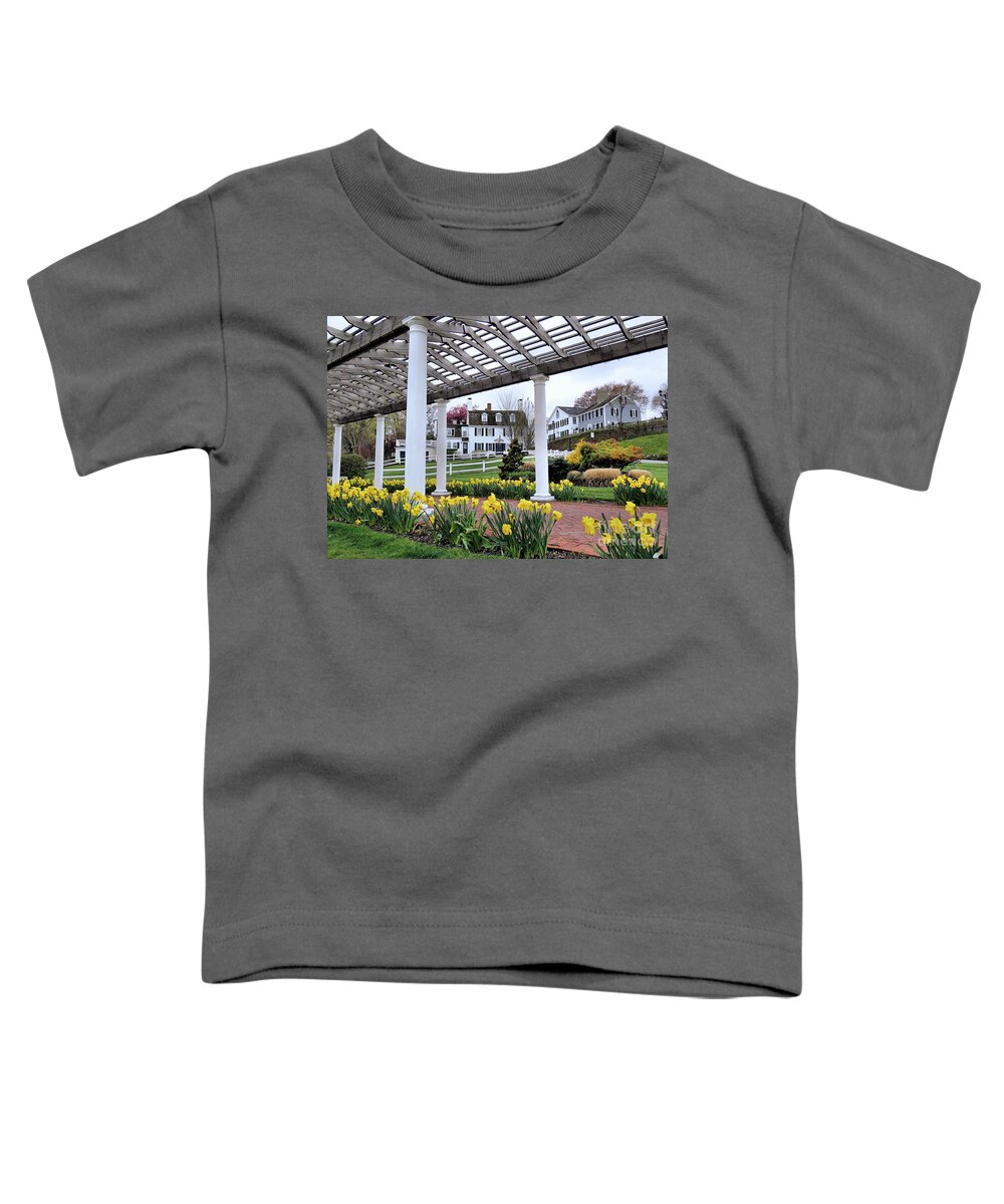 Pergola Toddler T-Shirt featuring the photograph Beneath the Pergola by Janice Drew