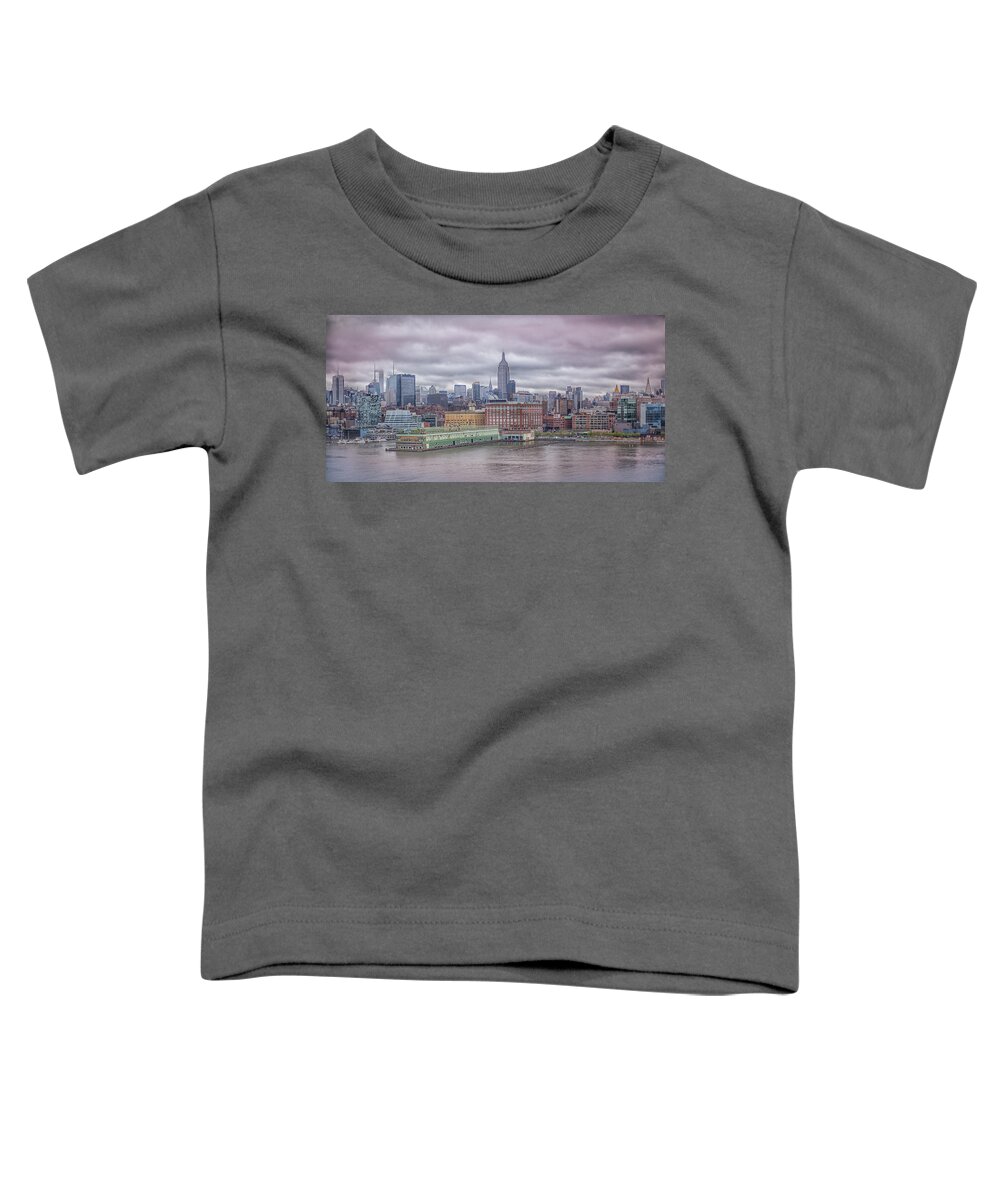 New York Toddler T-Shirt featuring the photograph Beneath The Stormy Morning by Elvira Pinkhas