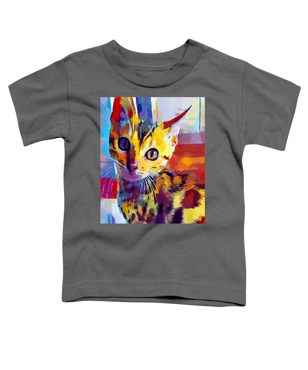 Bengal Cat Toddler T-Shirt featuring the painting Bengal Cat by Chris Butler