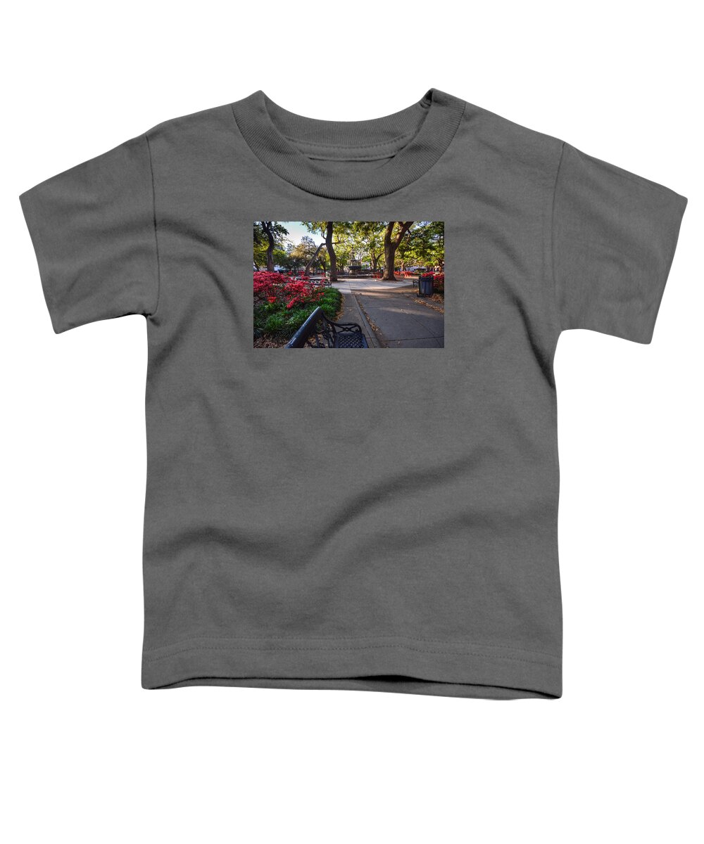 Alabama Toddler T-Shirt featuring the painting Bienville Square at Easter by Michael Thomas