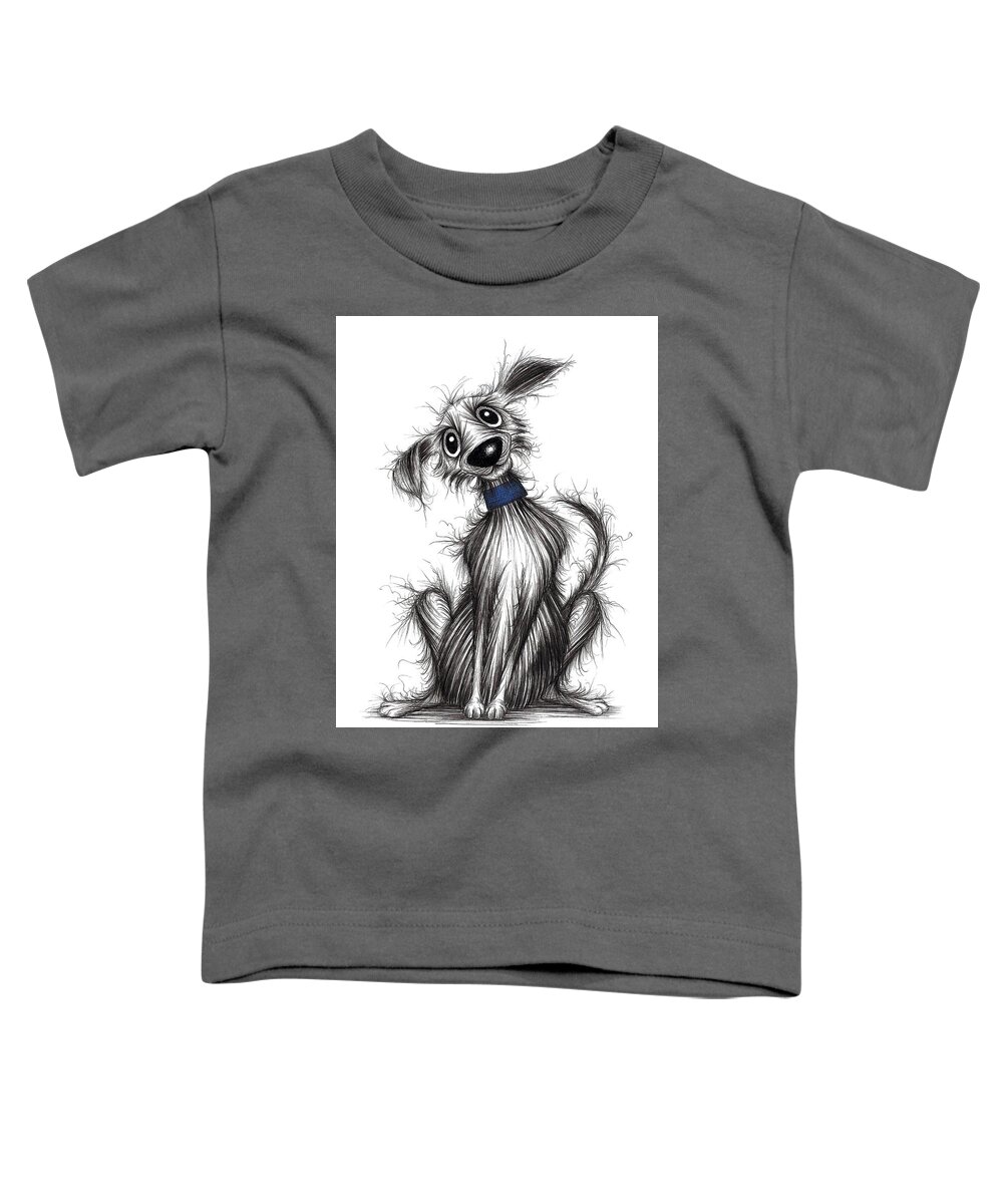 Happy Hounds Toddler T-Shirt featuring the drawing Billy the dog by Keith Mills