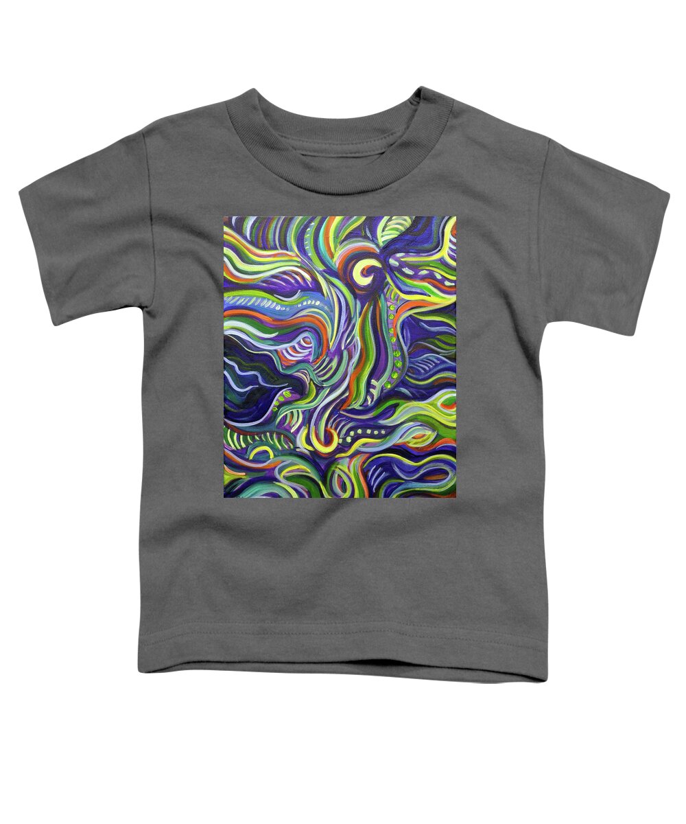 Abstract Toddler T-Shirt featuring the painting Bird of Paradise by Lynda Lehmann