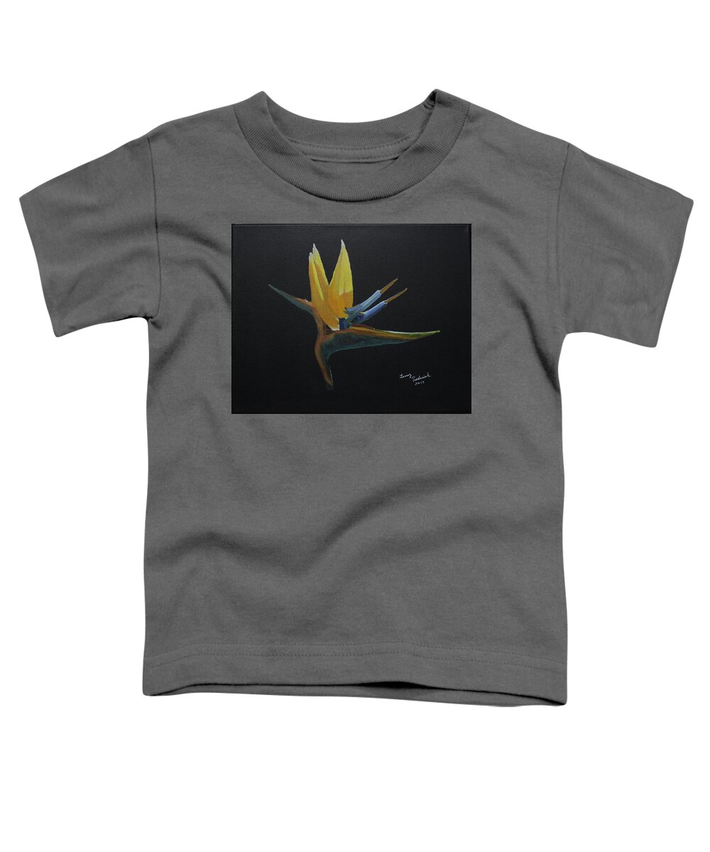 Bird Of Paradise Toddler T-Shirt featuring the painting Bird of Paradise by Terry Frederick