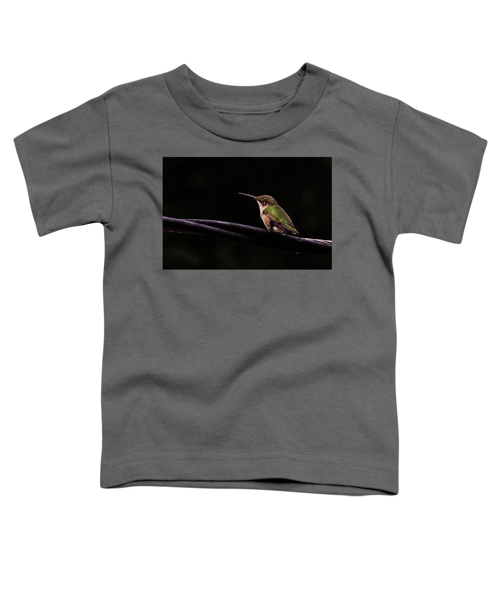 Bird Toddler T-Shirt featuring the photograph Bird on a Wire by Randy J Heath