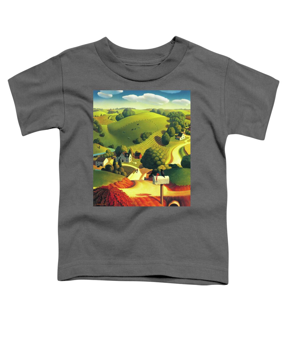 Landscape Toddler T-Shirt featuring the painting Birds Eye View by Robin Moline