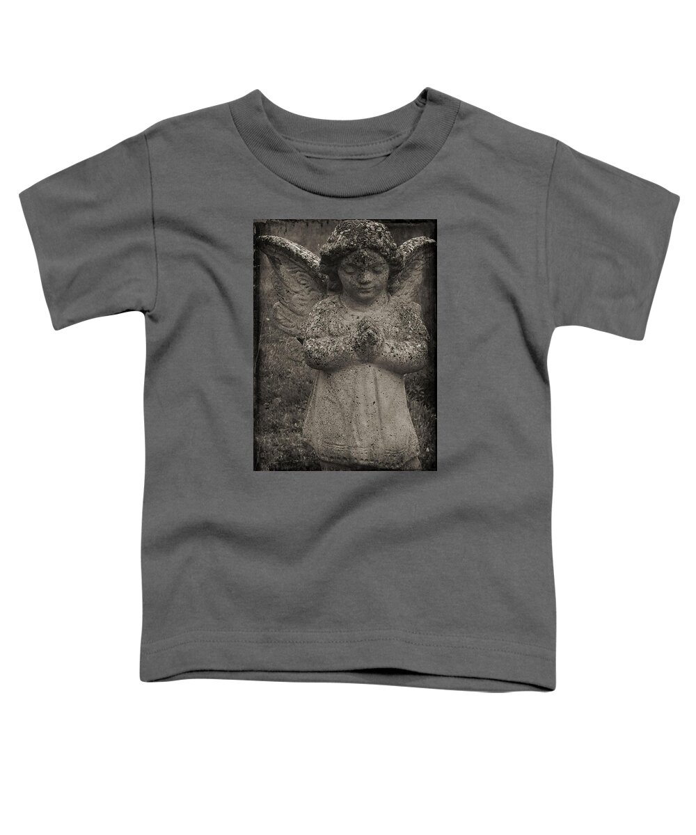 Spiritual Toddler T-Shirt featuring the photograph Black and White Angel by Christine Paris