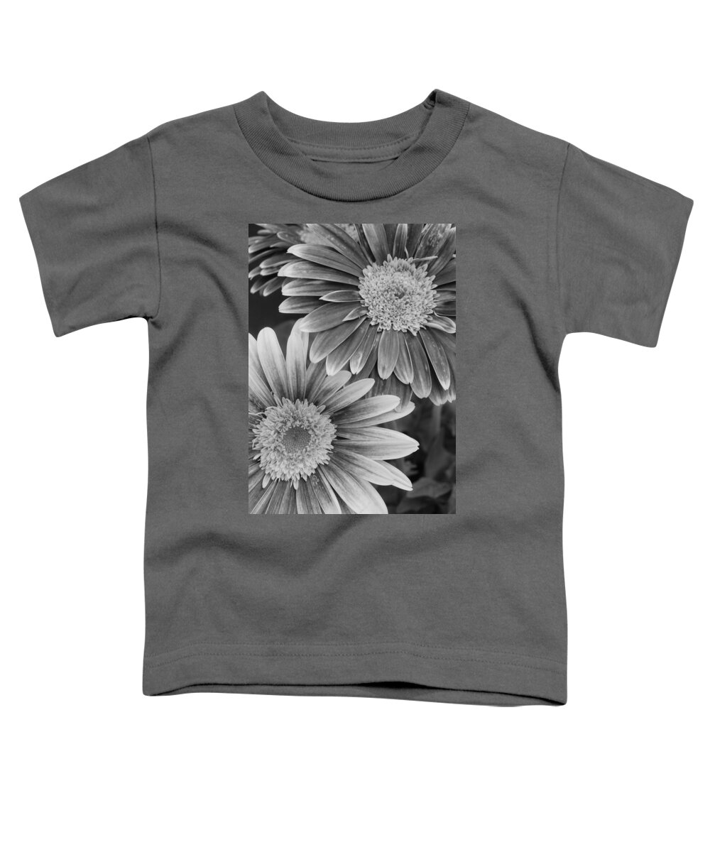 Flower Toddler T-Shirt featuring the photograph Black and White Gerber Daisies 2 by Amy Fose