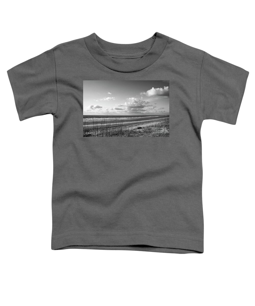 Beach Toddler T-Shirt featuring the photograph Black and White Ocean Scene by Jill Lang