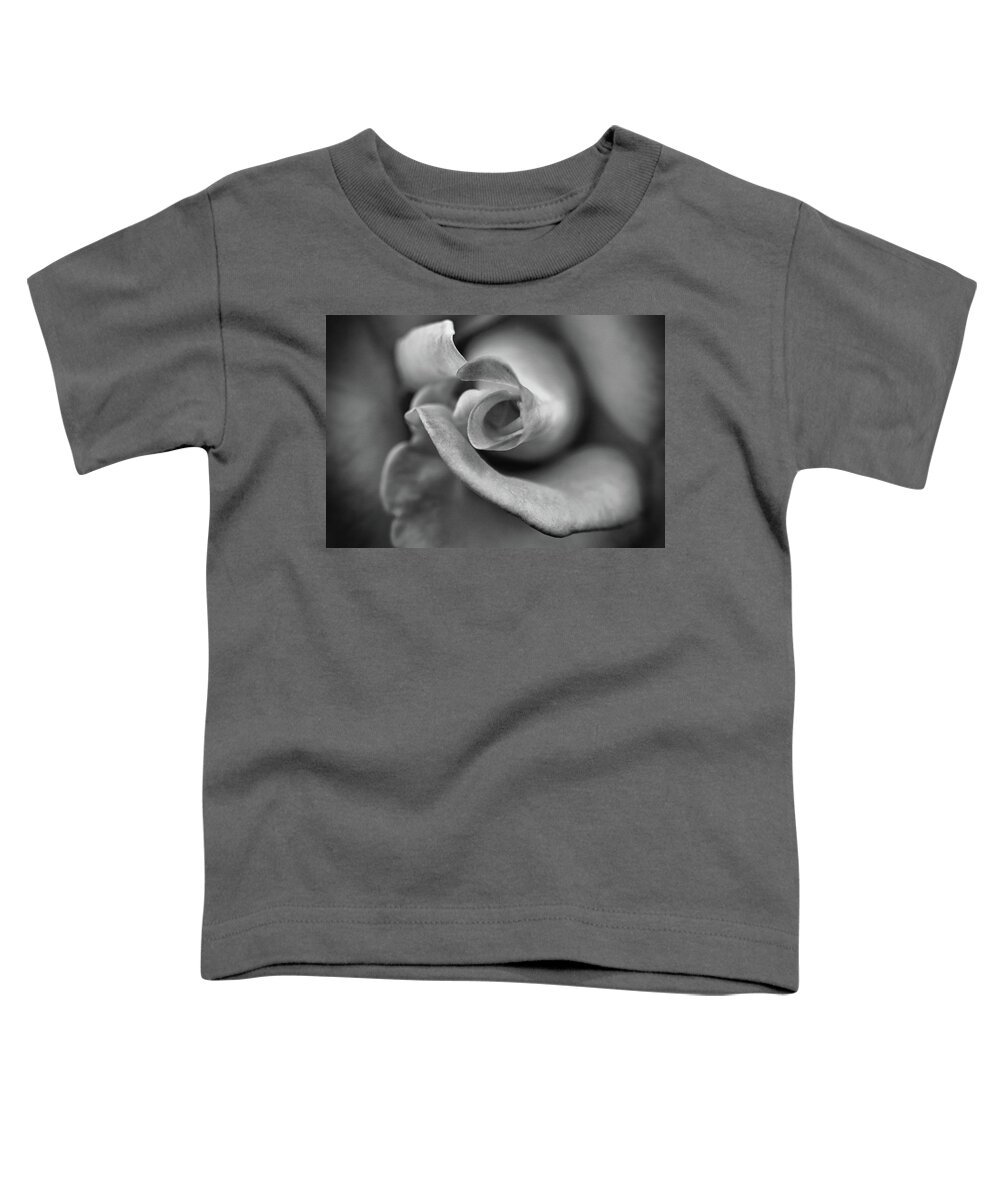 Black And White Toddler T-Shirt featuring the photograph Black and white Rose 3 by Lilia S