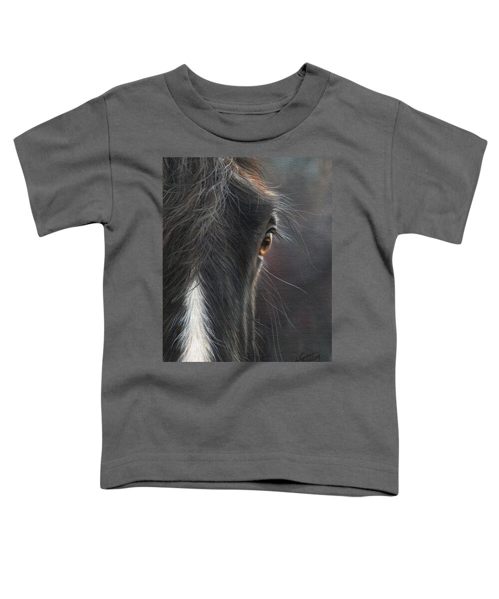 Horse Toddler T-Shirt featuring the painting Black Beauty by David Stribbling