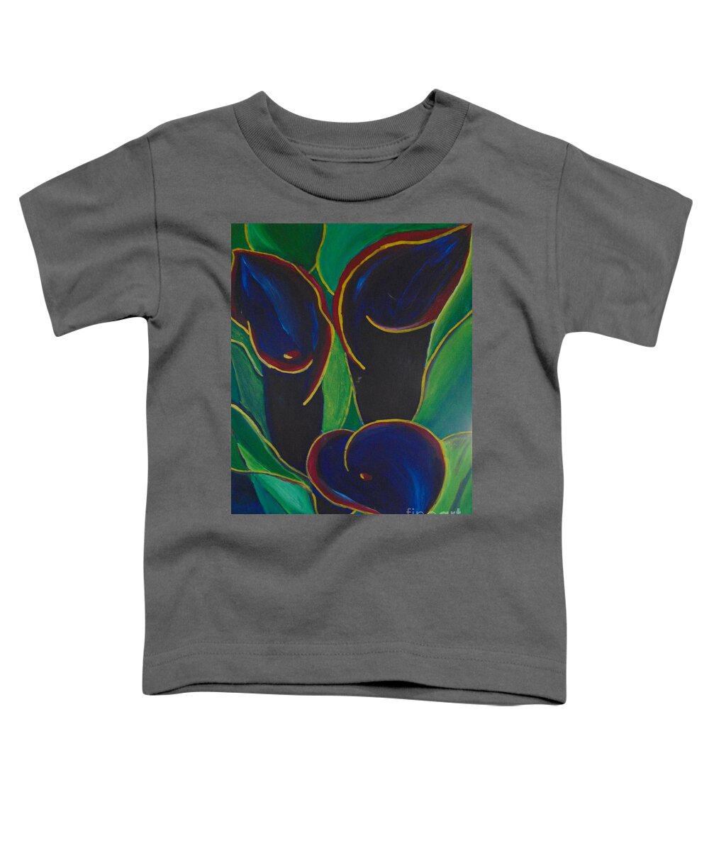 Flowers Toddler T-Shirt featuring the painting Black Beauty by Saundra Johnson