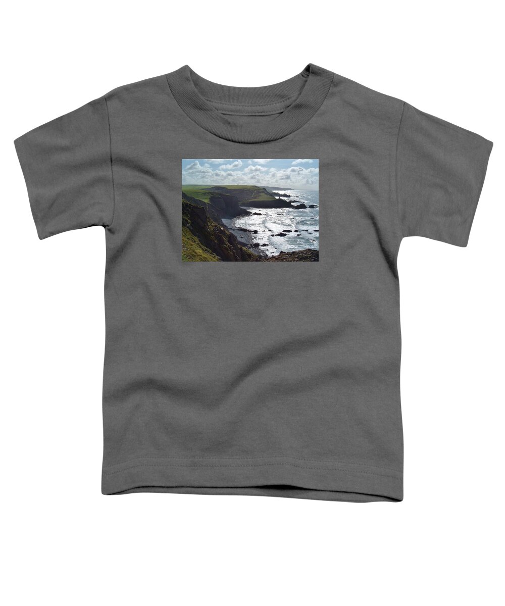 North Devon Toddler T-Shirt featuring the photograph Blegberry Cliffs From Damehole Point by Richard Brookes