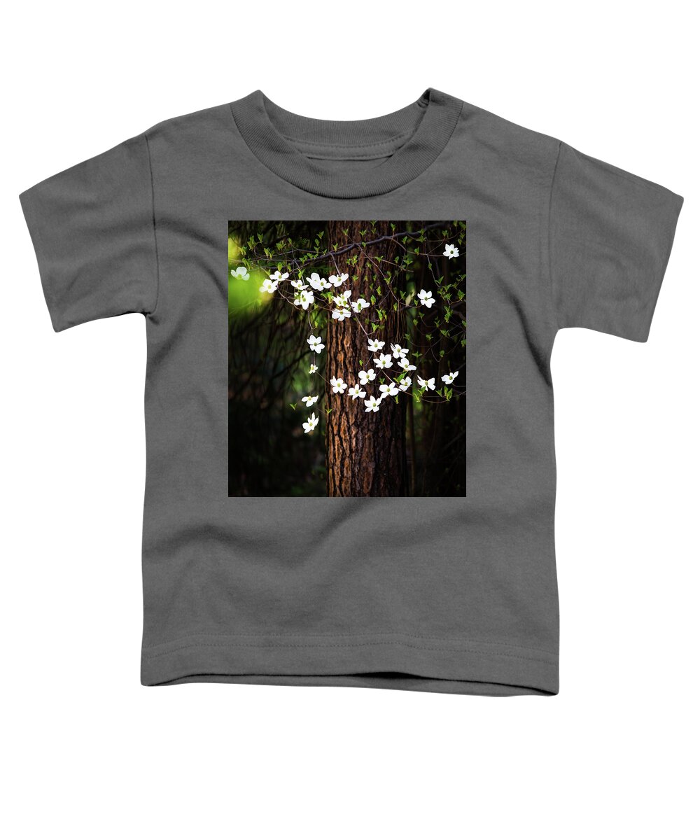 Yosemite Toddler T-Shirt featuring the photograph Blooming Dogwoods in Yosemite by Larry Marshall