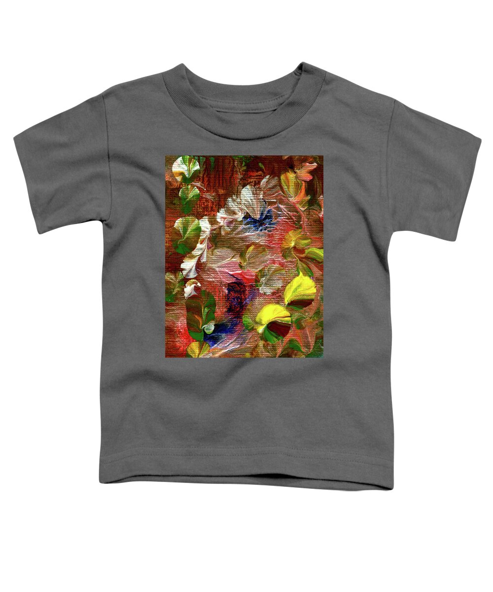 Blue Toddler T-Shirt featuring the painting Blue Butterfly Jungle by Nan Bilden