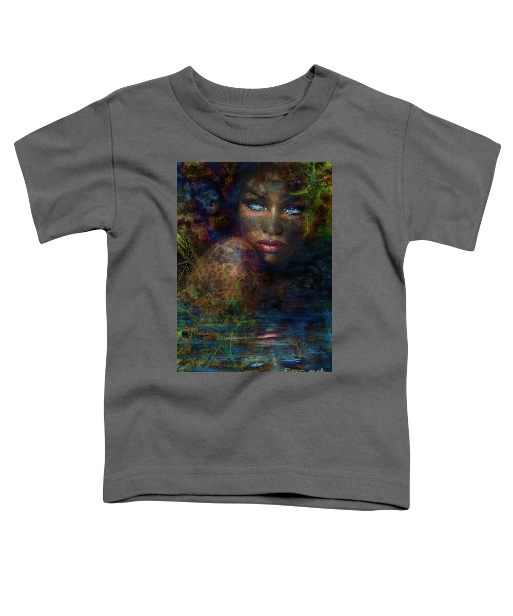 Painting Toddler T-Shirt featuring the painting Blue Eyes Jungle by Angie Braun