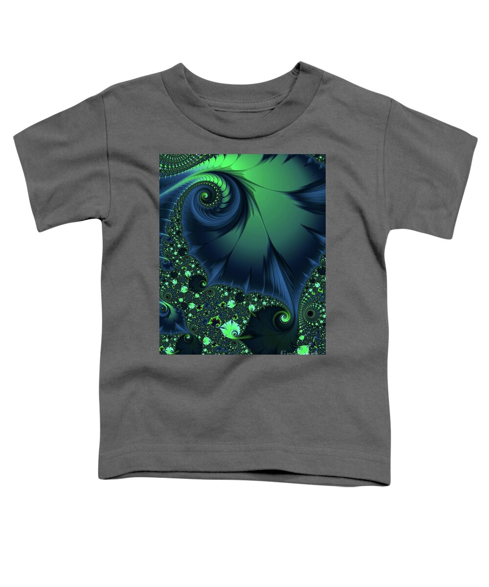 Cootie Toddler T-Shirt featuring the digital art Blue Green Cootie by Elizabeth McTaggart
