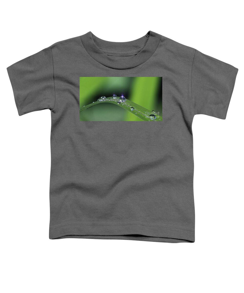 Droplets Toddler T-Shirt featuring the photograph Blue light on the Droplets by Yumi Johnson