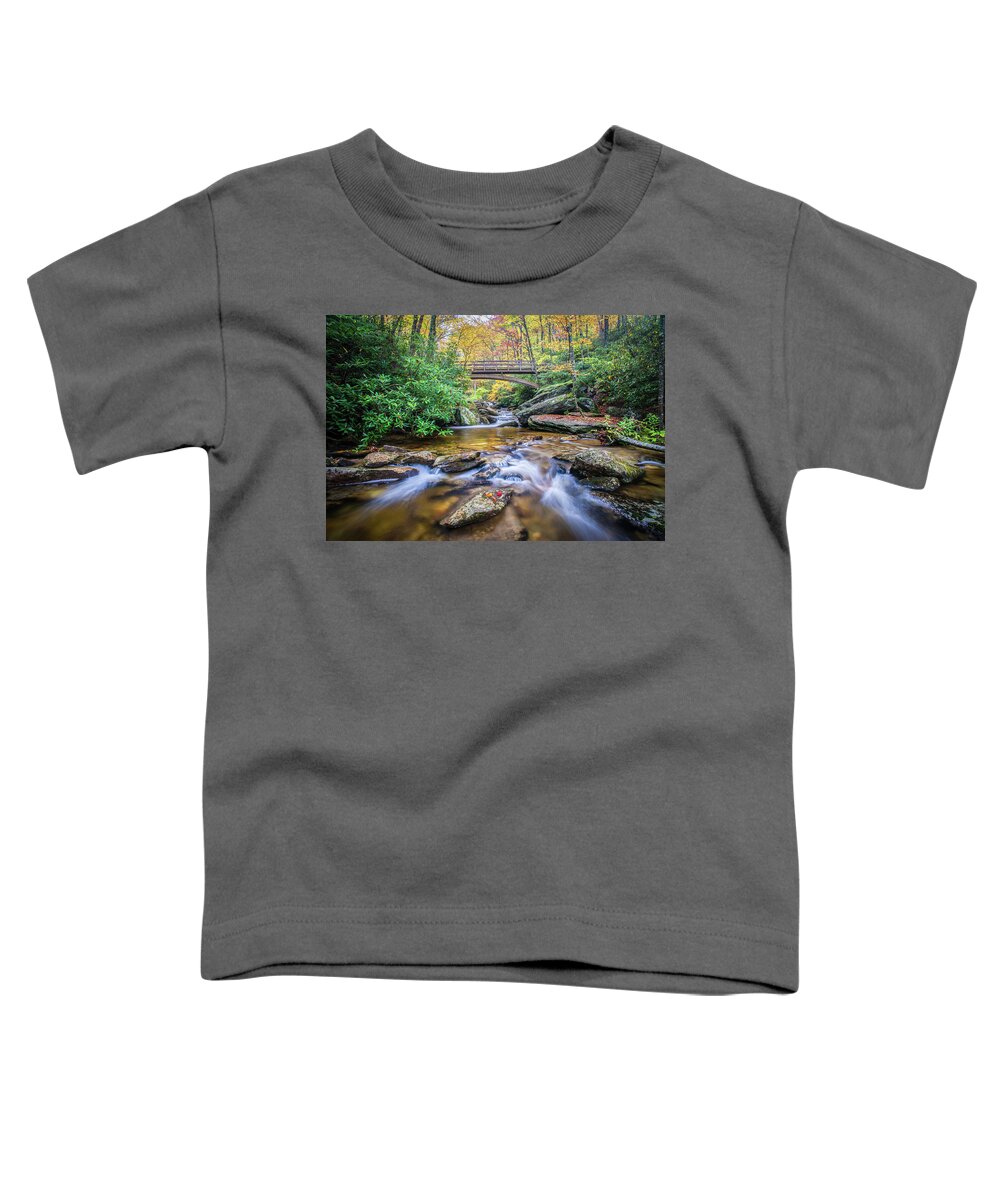 Water Toddler T-Shirt featuring the photograph Blue Ridge Mountains NC Boone Fork Cascade by Robert Stephens