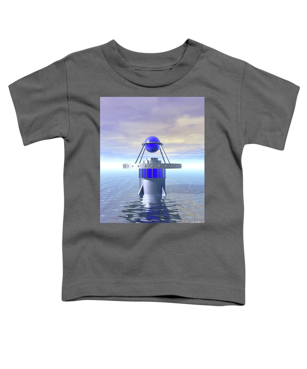 Three Dimensional Toddler T-Shirt featuring the digital art Blue Sci Fi Structure by Phil Perkins