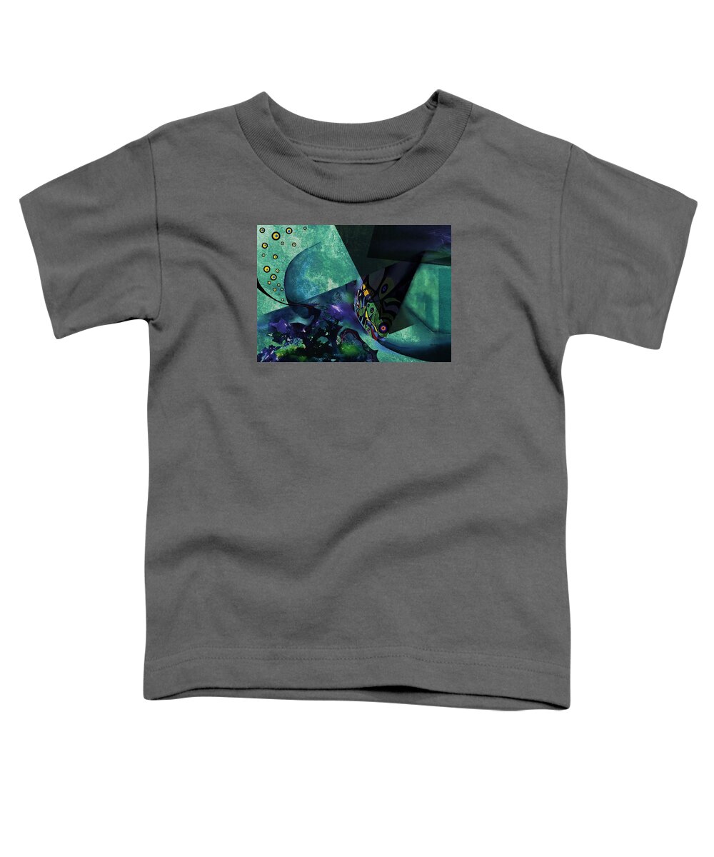 Sigita Toddler T-Shirt featuring the painting Bluegreen Scenery by Wolfgang Schweizer
