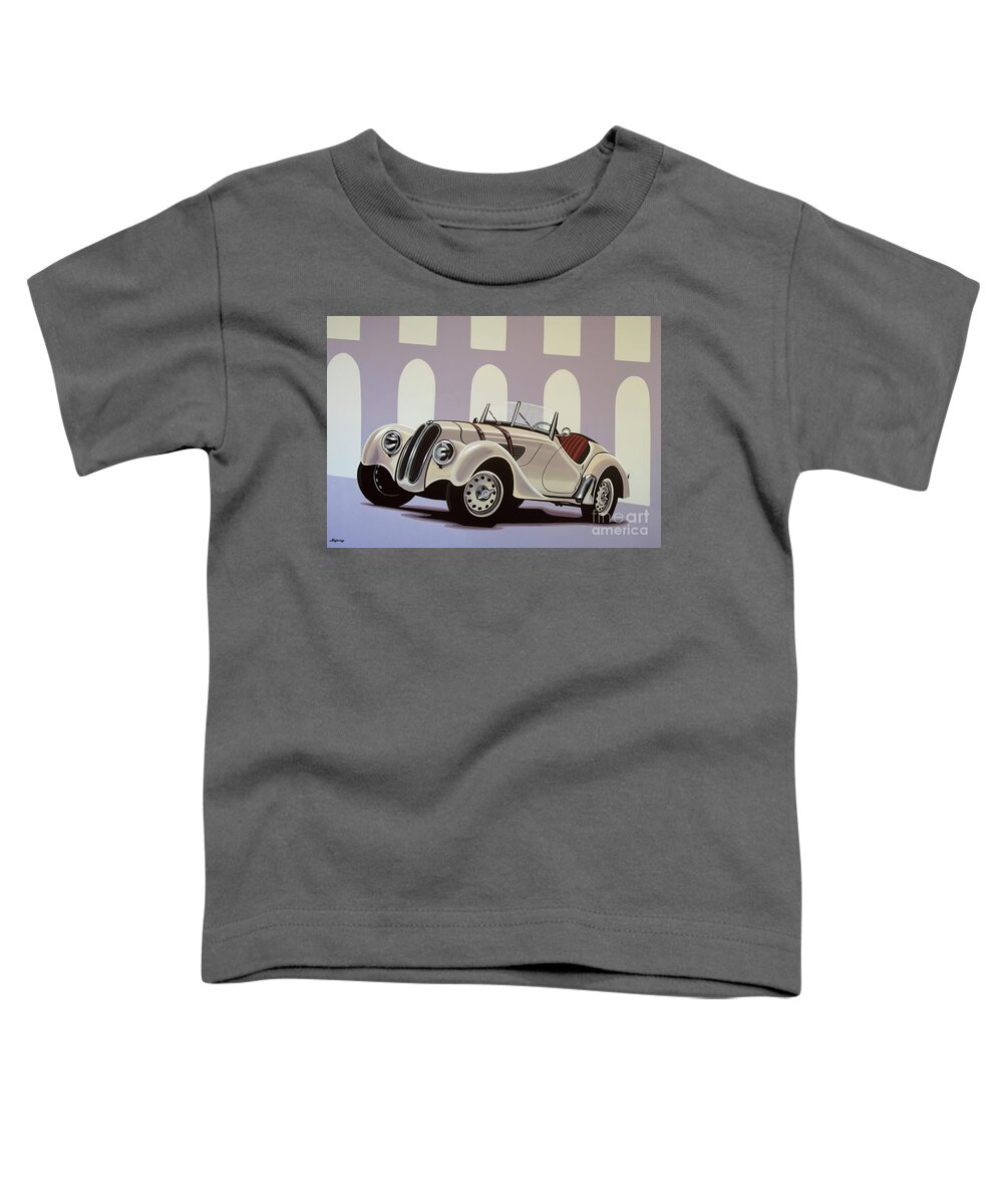 Bmw 328 Roadster Toddler T-Shirt featuring the painting BMW 328 Roadster 1936 Painting by Paul Meijering