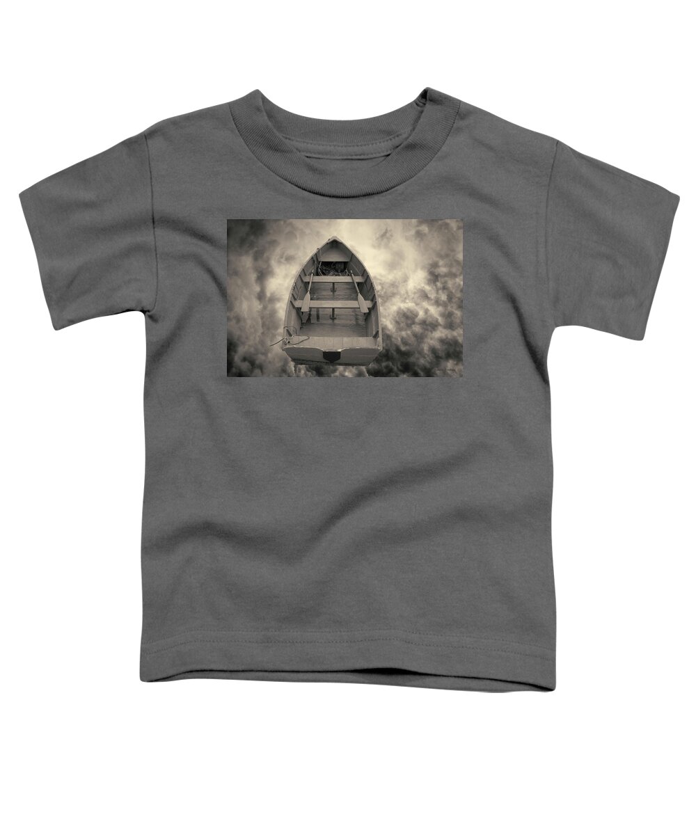 Boat Toddler T-Shirt featuring the photograph Boat and Clouds Toned by David Gordon
