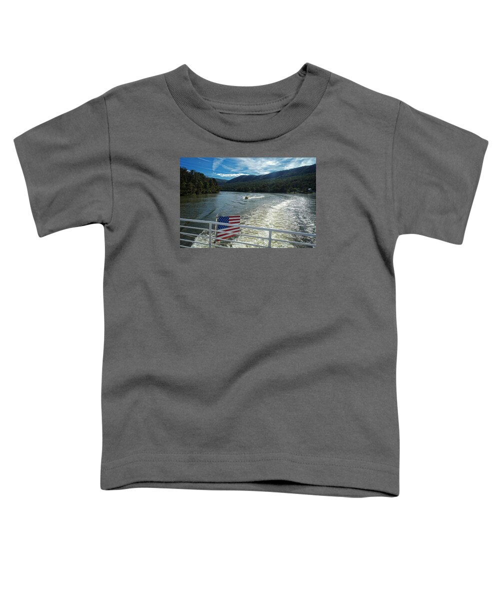 Boat Toddler T-Shirt featuring the photograph Boating on the River by George Taylor