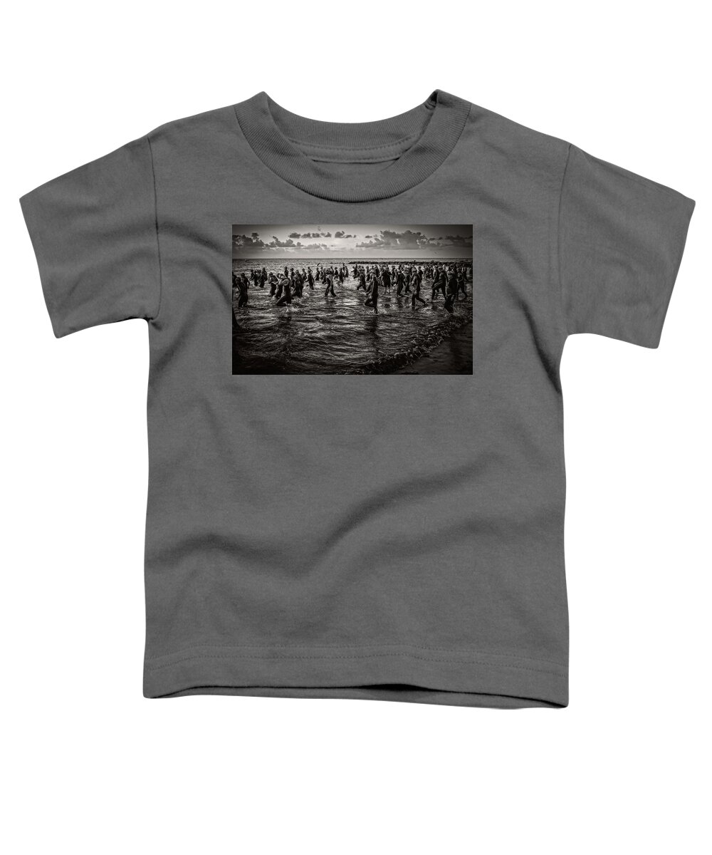Landscape Toddler T-Shirt featuring the photograph Bone Island Triathletes by Joe Shrader