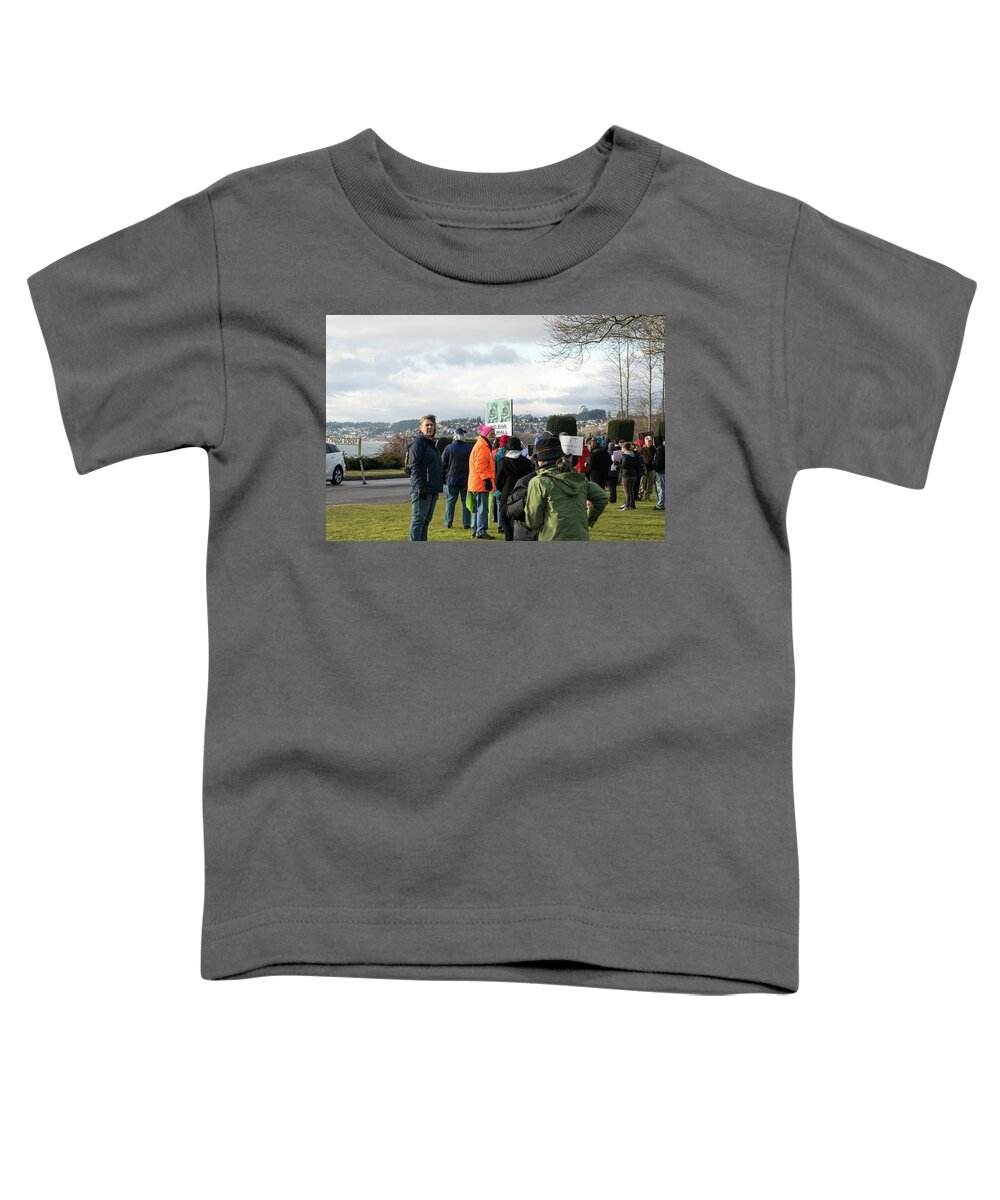 Protestors Toddler T-Shirt featuring the photograph Border Protestors by Tom Cochran