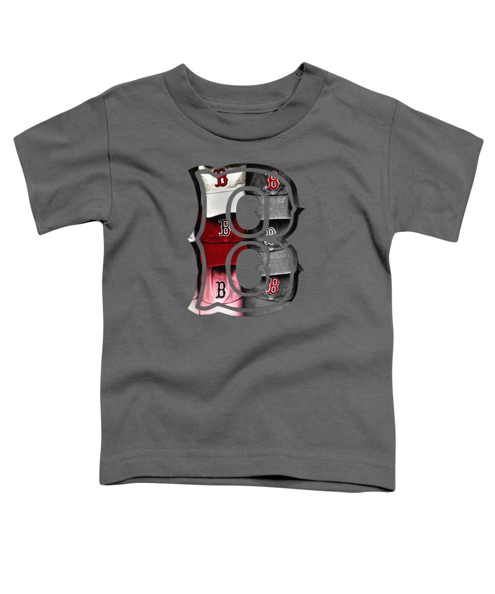 Red Sox Toddler T-Shirt featuring the digital art Boston Red Sox B Logo by Joann Vitali