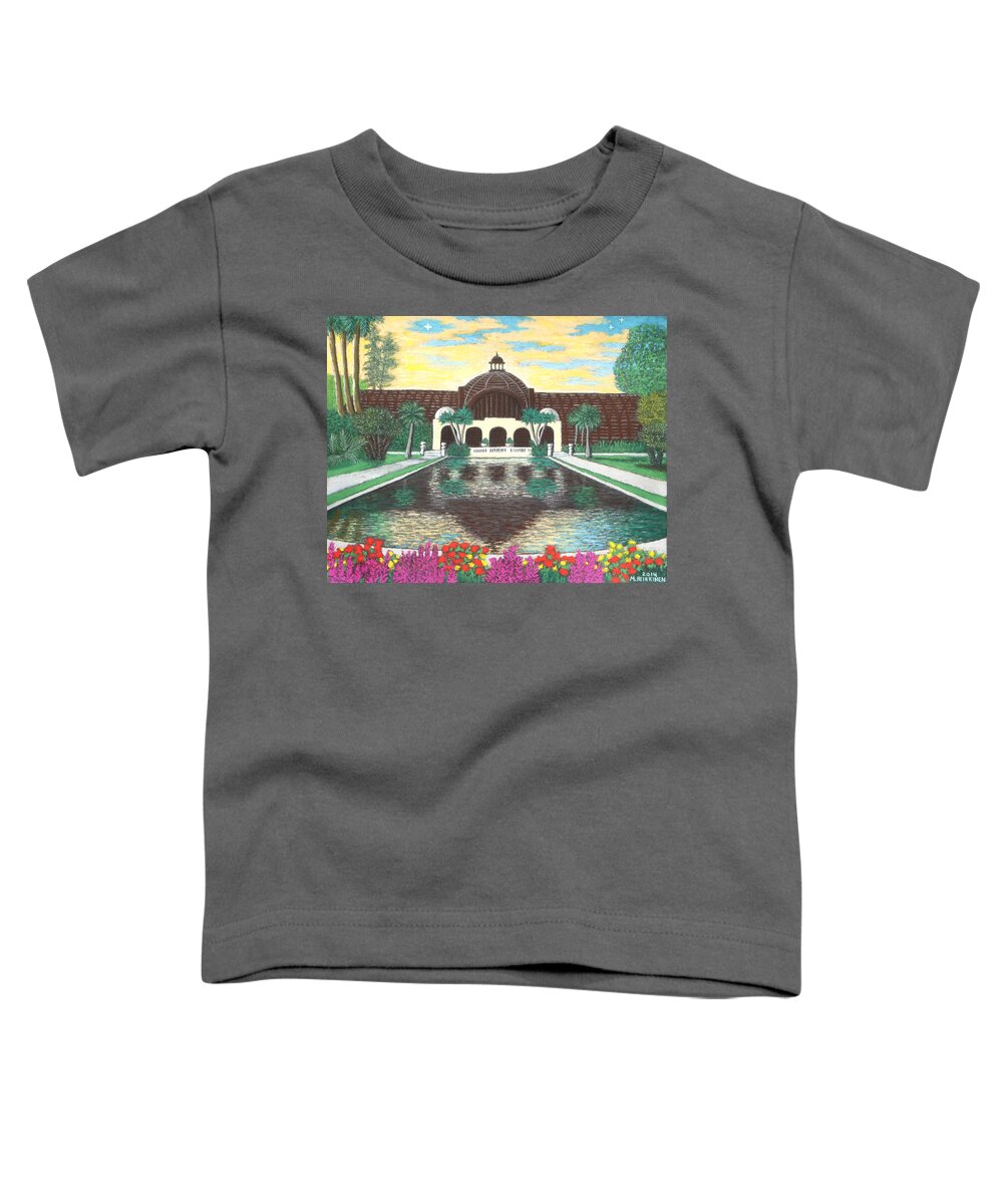 Botanical Toddler T-Shirt featuring the pastel Botanical Building in Balboa Park 01 by Michael Heikkinen