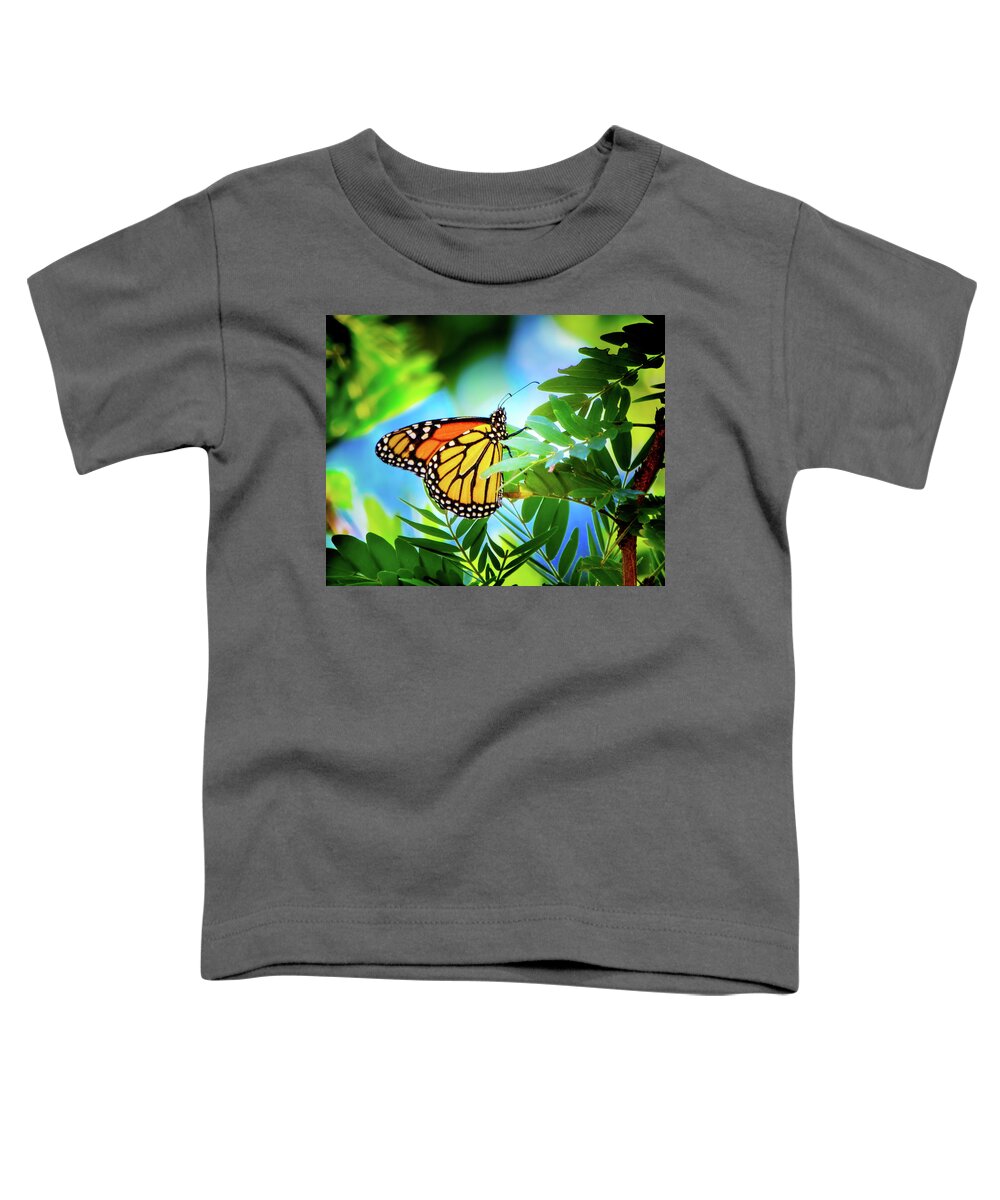 Monarch Toddler T-Shirt featuring the photograph Botanical Monarch by Mark Andrew Thomas