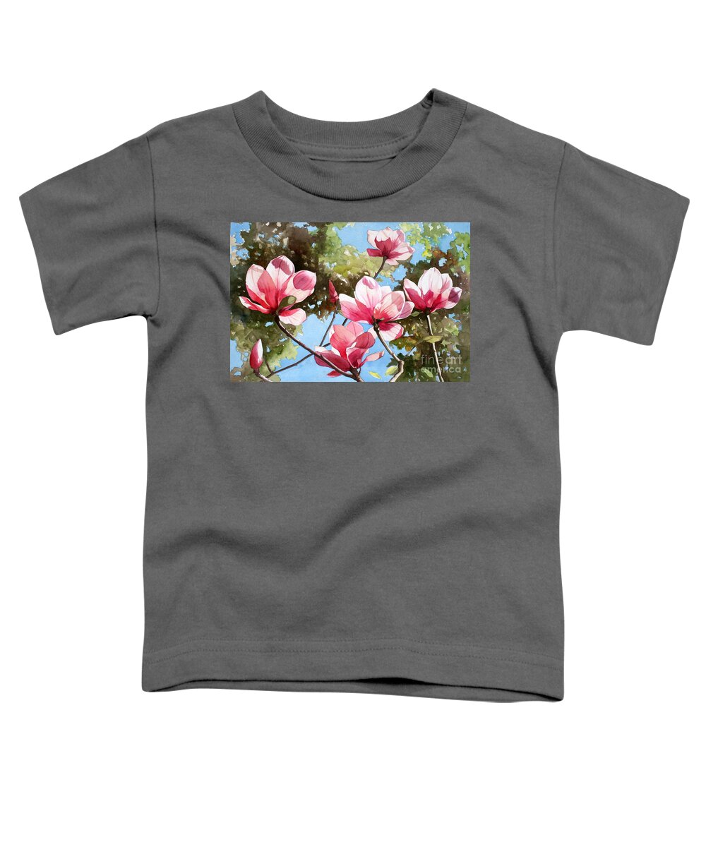 Flowers Toddler T-Shirt featuring the painting Botanicals 4 by Jan Lawnikanis