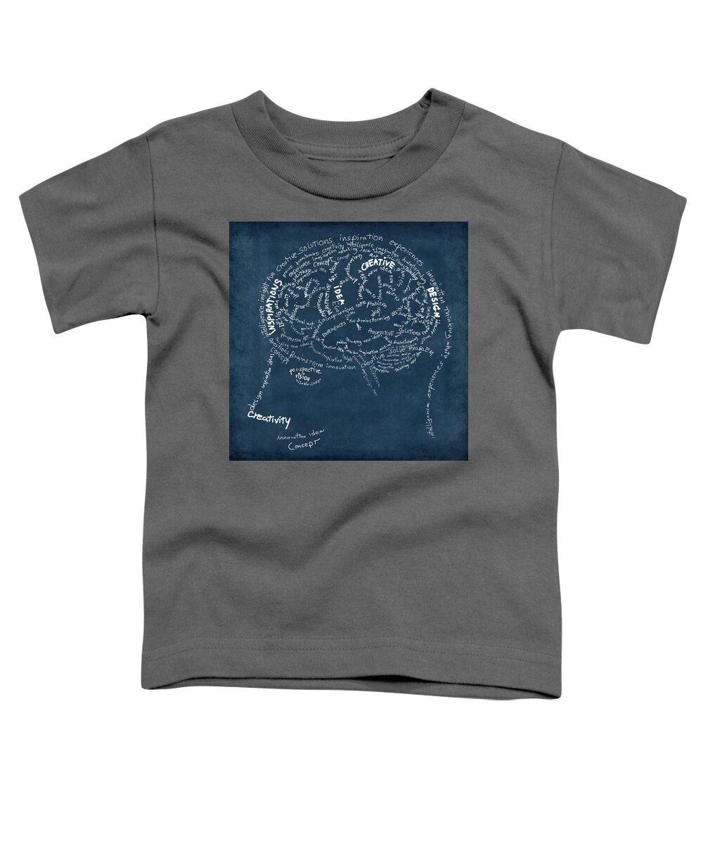 Anatomy Toddler T-Shirt featuring the photograph Brain drawing on chalkboard by Setsiri Silapasuwanchai