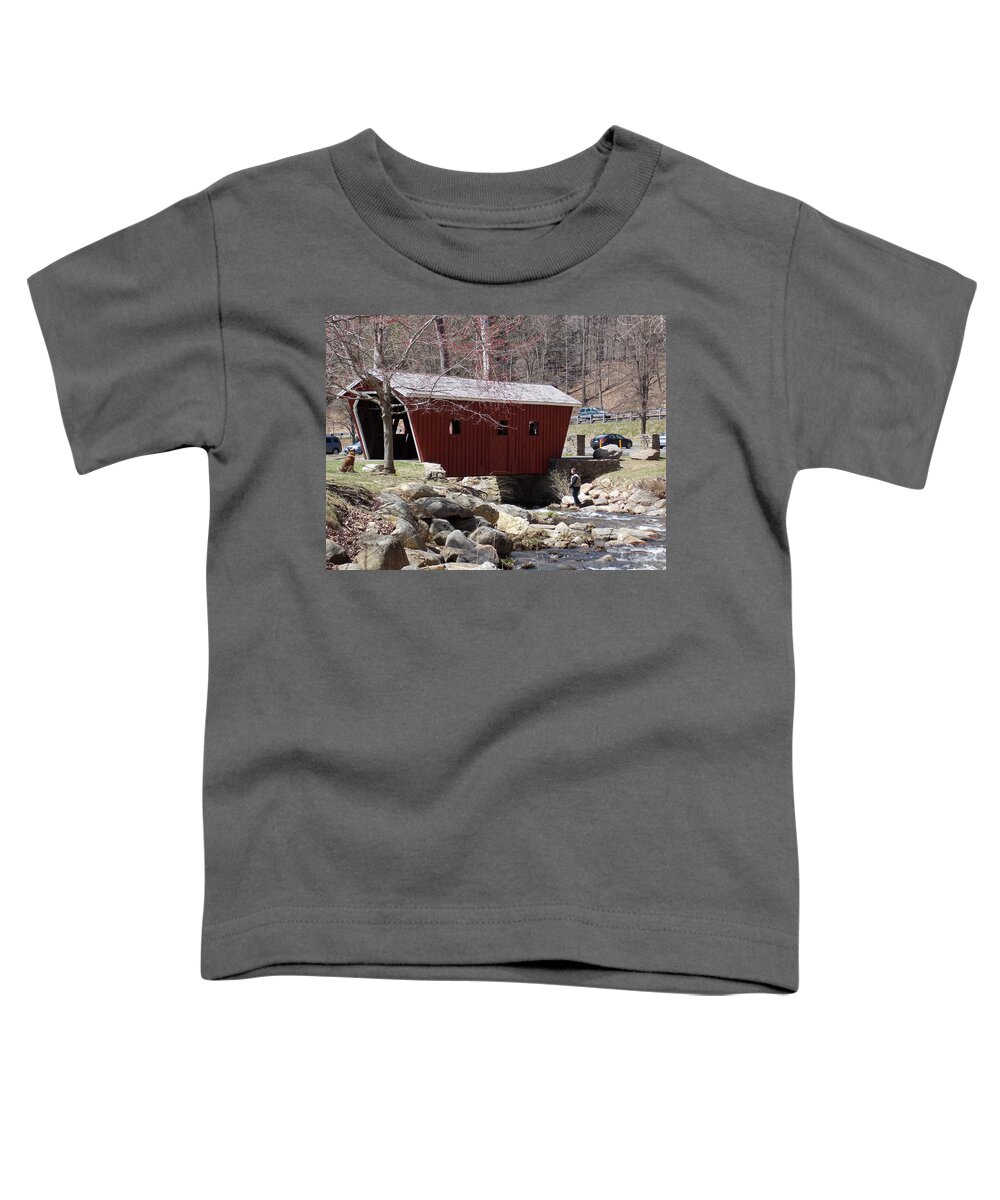 Kent Falls State Park Toddler T-Shirt featuring the photograph Bridge in Kent Falls Park by Catherine Gagne