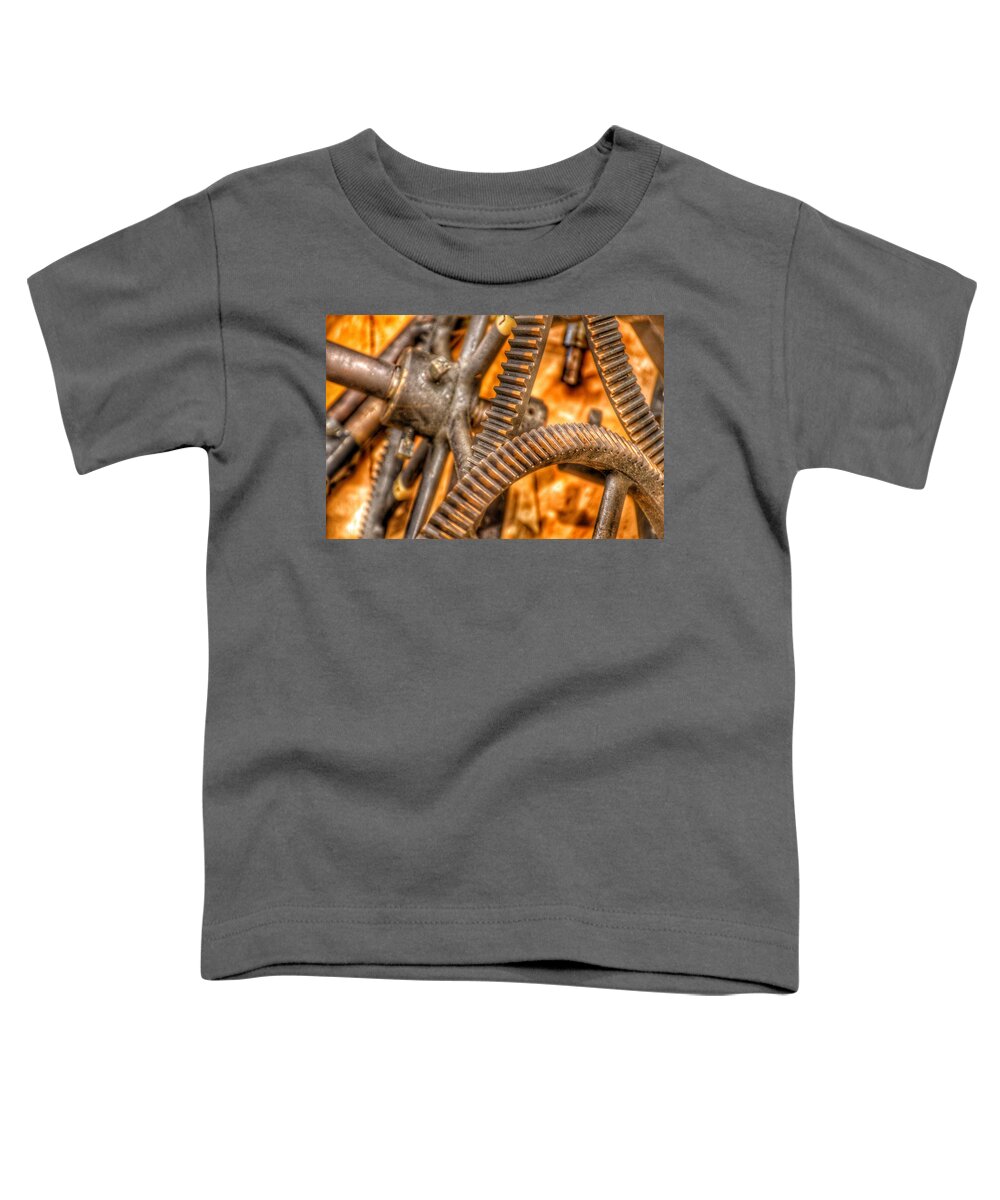 Abstract Toddler T-Shirt featuring the photograph Bromo Seltzer Tower's 1911 Seth Thomas Clock Mechanism Abstract #6 by Marianna Mills