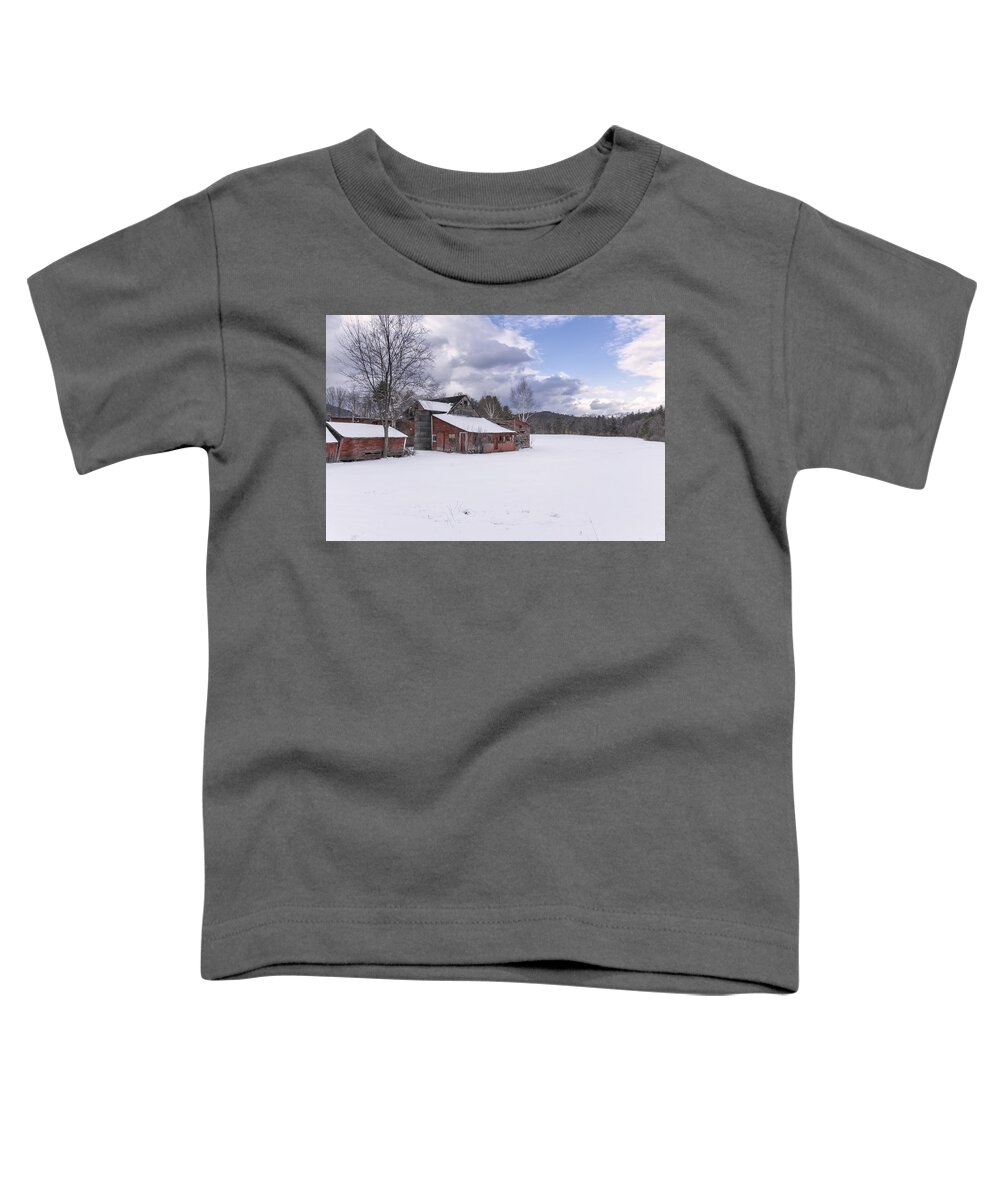 Williamsville Vermont Toddler T-Shirt featuring the photograph Brookline Winter by Tom Singleton