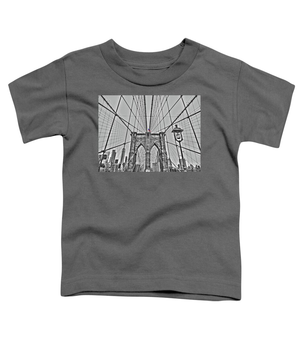 North America Toddler T-Shirt featuring the photograph Brooklyn Bridge - NYC by Juergen Weiss