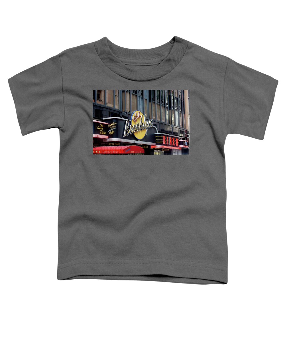 Diner Signs Toddler T-Shirt featuring the photograph Brooklyn Diner by Art Block Collections