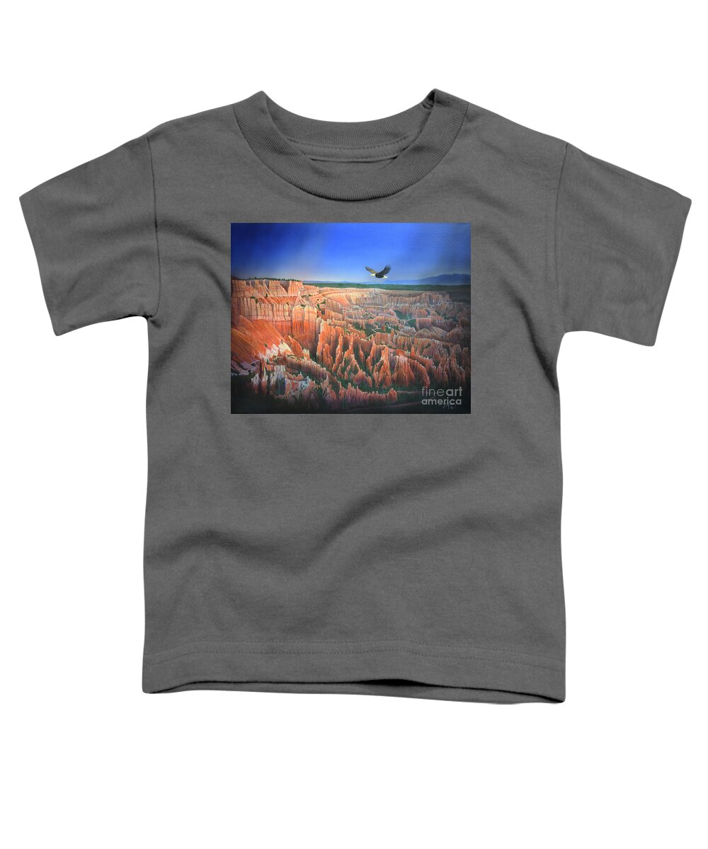 Bryce Canyon National Park Toddler T-Shirt featuring the painting Bryce Point by Jerry Bokowski