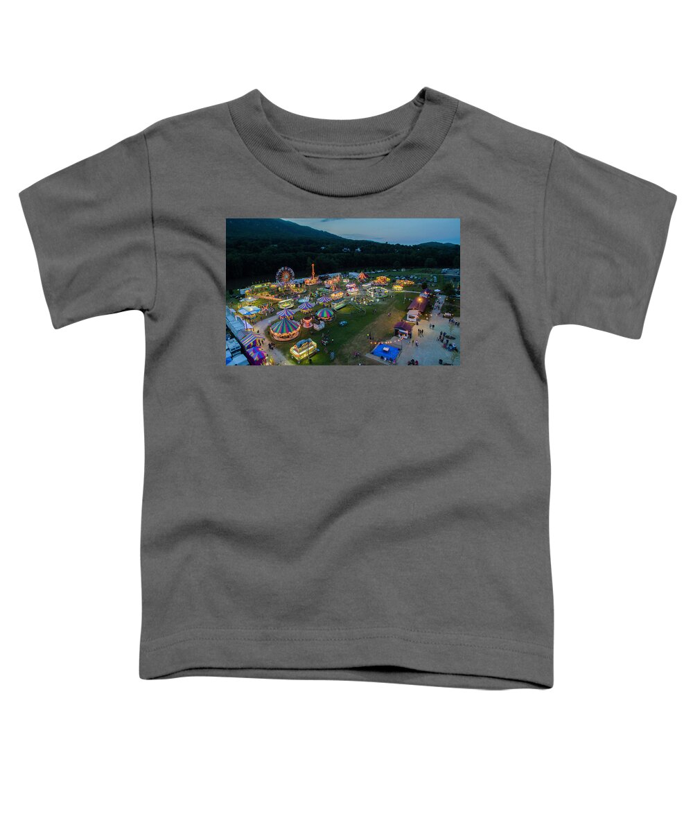Buchanan Toddler T-Shirt featuring the photograph Buchanan Carnival Sunset by Star City SkyCams
